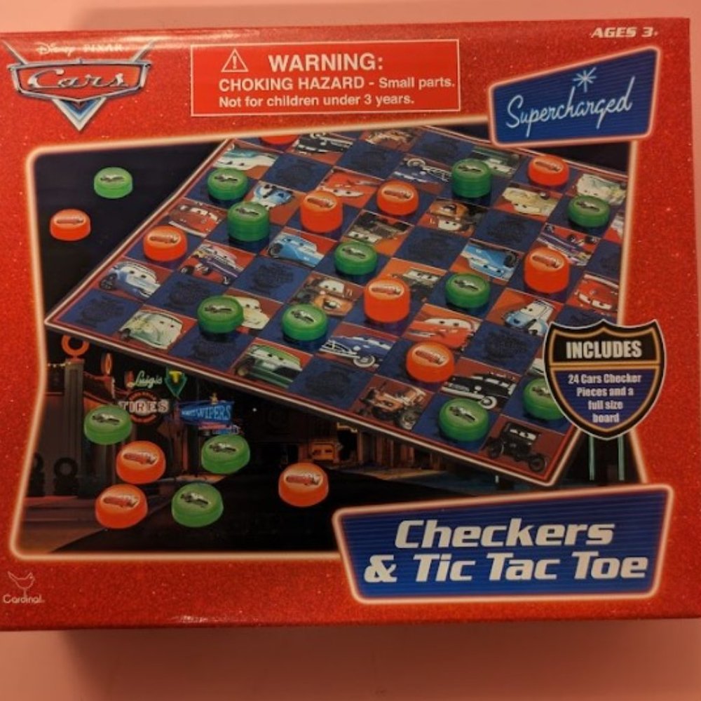 Disney Pixar Cars Checkers and Tic Tac Toe Box Game Pack